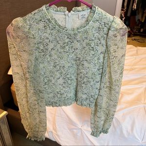 Aritzia Wilfred Smocked Blouse, Size 2XS